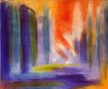 Ohne Titel, Eitempera auf Baumwollgewebe, 100x120 cm