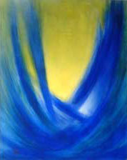 Ohne Titel, Eitempera auf Baumwollgewebe, 100x80 cm