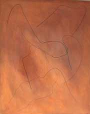 Ohne Titel, Eitempera auf Baumwollgewebe, 100x80 cm